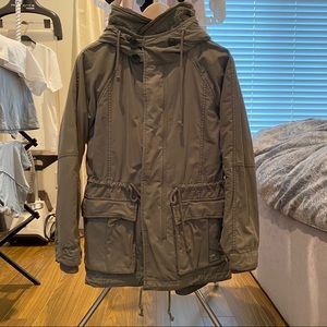 TNA Green Cold Weather Parka, Removable Wool Liner